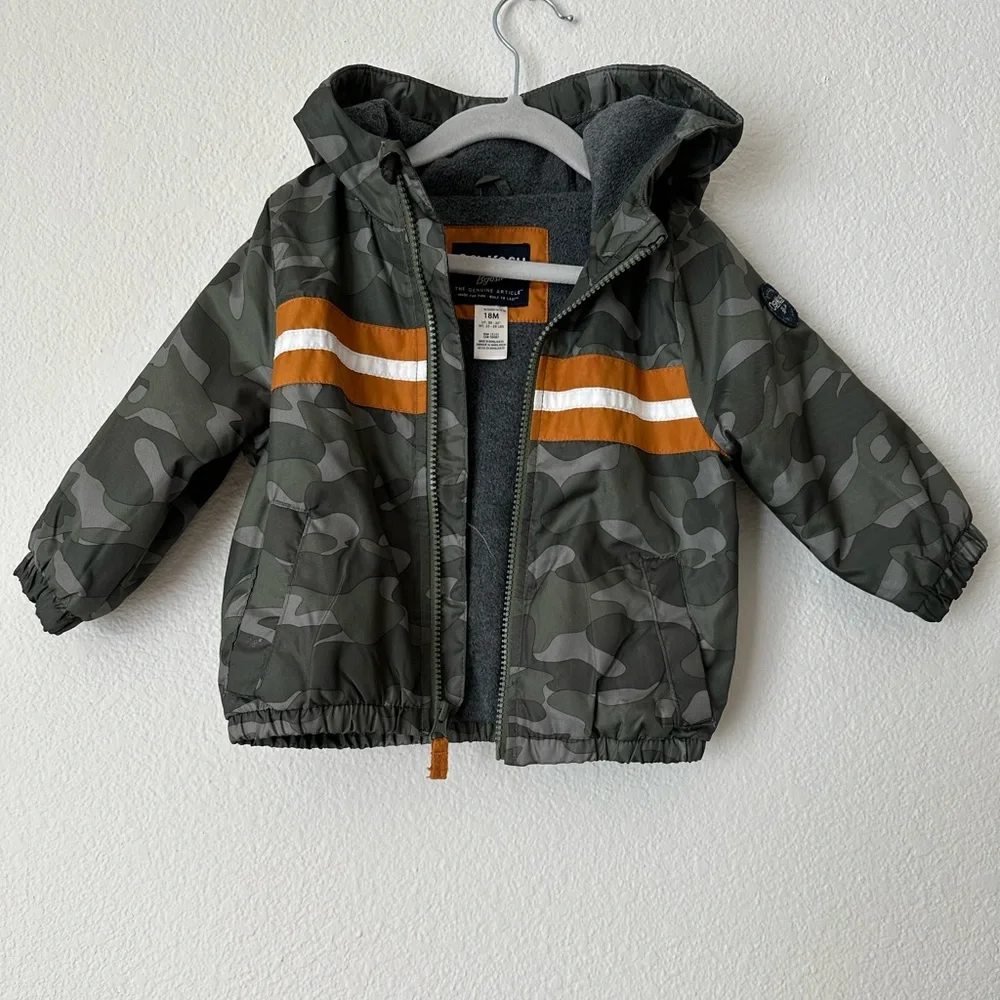Carter's Oshkosh BGOSH Chest Stripe Midweight Jacket Baby Toddler Size 18M